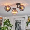 Koyoto Plafoniera, Lampada a sfera Ambrato, Chiaro, Grigio fumo, 3-Luci