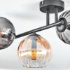 Koyoto Plafoniera, Lampada a sfera Ambrato, Chiaro, Grigio fumo, 3-Luci