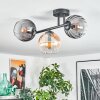 Koyoto Plafoniera, Lampada a sfera Ambrato, Chiaro, Grigio fumo, 3-Luci