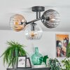 Koyoto Plafoniera, Lampada a sfera Ambrato, Chiaro, Grigio fumo, 3-Luci