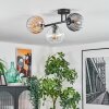 Koyoto Plafoniera, Lampada a sfera Ambrato, Chiaro, Grigio fumo, 3-Luci