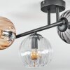 Koyoto Plafoniera, Lampada a sfera Ambrato, Chiaro, Grigio fumo, 3-Luci