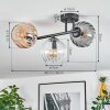 Koyoto Plafoniera, Lampada a sfera Ambrato, Chiaro, Grigio fumo, 3-Luci