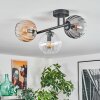 Koyoto Plafoniera, Lampada a sfera Ambrato, Chiaro, Grigio fumo, 3-Luci