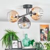 Koyoto Plafoniera, Lampada a sfera Ambrato, Chiaro, Grigio fumo, 3-Luci