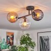 Koyoto Plafoniera, Lampada a sfera Ambrato, Chiaro, Grigio fumo, 3-Luci
