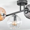 Koyoto Plafoniera, Lampada a sfera Ambrato, Chiaro, Grigio fumo, 3-Luci