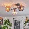 Koyoto Plafoniera, Lampada a sfera Ambrato, Chiaro, Grigio fumo, 3-Luci