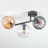 Koyoto Plafoniera, Lampada a sfera Ambrato, Chiaro, Grigio fumo, 3-Luci