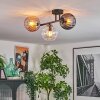 Koyoto Plafoniera, Lampada a sfera Ambrato, Chiaro, Grigio fumo, 3-Luci