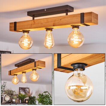 Montgomery Plafoniera Écru, Nero, 3-Luci