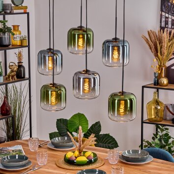 Lauden Lampadario a sospensione, Lampada a sospensione Blu, Verde, Chiaro, Grigio fumo, 6-Luci