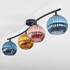 Koyoto Plafoniera, Lampada a sfera Blu, Oro, Ramato, 4-Luci