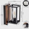 Portalis Lampada da parete per esterno, Applique Aspetto del legno, Nero, 1-Luce, Sensori di movimento