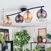 Koyoto Plafoniera, Lampada a sfera Ambrato, Grigio fumo, 4-Luci