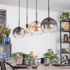 Koyoto Lampadario a sospensione, Lampada a sfera, Lampada a sospensione Ambrato, Chiaro, Grigio fumo, 4-Luci