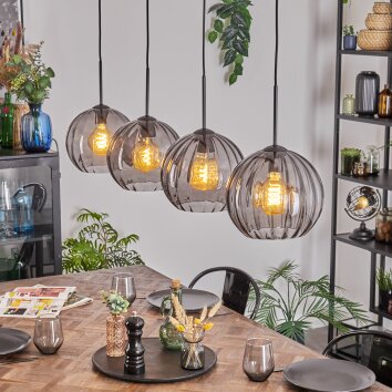 Koyoto Lampadario a sospensione, Lampada a sfera, Lampada a sospensione Grigio fumo, 4-Luci