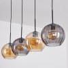 Koyoto Lampadario a sospensione, Lampada a sfera, Lampada a sospensione Ambrato, Grigio fumo, 4-Luci