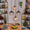 Koyoto Lampadario a sospensione, Lampada a sfera, Lampada a sospensione Ambrato, Chiaro, Grigio fumo, 4-Luci