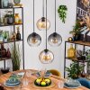 Koyoto Lampadario a sospensione, Lampada a sfera, Lampada a sospensione Ambrato, Chiaro, Grigio fumo, 4-Luci