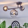 Chehalis Plafoniera, Lampada a sfera Chiaro, Grigio fumo, 3-Luci