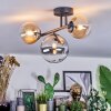 Chehalis Plafoniera, Lampada a sfera Ambrato, Chiaro, Grigio fumo, 3-Luci