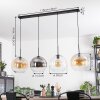 Koyoto Lampadario a sospensione, Lampada a sfera, Lampada a sospensione Ambrato, Chiaro, Grigio fumo, 4-Luci