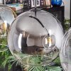 Koyoto Lampadario a sospensione, Lampada a sfera, Lampada a sospensione Ambrato, Chiaro, Grigio fumo, 4-Luci