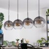 Koyoto Lampadario a sospensione, Lampada a sfera, Lampada a sospensione Chiaro, Grigio fumo, 4-Luci