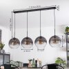 Koyoto Lampadario a sospensione, Lampada a sfera, Lampada a sospensione Chiaro, Grigio fumo, 4-Luci