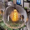 Koyoto Lampadario a sospensione, Lampada a sfera, Lampada a sospensione Chiaro, Grigio fumo, 4-Luci