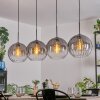 Koyoto Lampadario a sospensione, Lampada a sfera, Lampada a sospensione Chiaro, Grigio fumo, 4-Luci