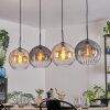 Koyoto Lampadario a sospensione, Lampada a sfera, Lampada a sospensione Ambrato, Chiaro, Grigio fumo, 4-Luci