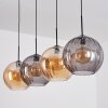 Koyoto Lampadario a sospensione, Lampada a sfera, Lampada a sospensione Ambrato, Grigio fumo, 4-Luci