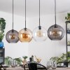 Koyoto Lampadario a sospensione, Lampada a sfera, Lampada a sospensione Ambrato, Chiaro, Grigio fumo, 4-Luci