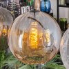 Koyoto Lampadario a sospensione, Lampada a sfera, Lampada a sospensione Ambrato, Chiaro, Grigio fumo, 4-Luci