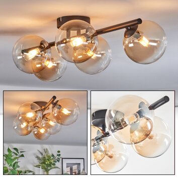 Chehalis Plafoniera, Lampada a sfera Ambrato, 5-Luci