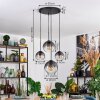 Koyoto Lampadario a sospensione, Lampada a sfera, Lampada a sospensione Chiaro, Grigio fumo, 4-Luci