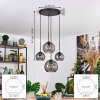 Koyoto Lampadario a sospensione, Lampada a sfera, Lampada a sospensione 30 cm Grigio fumo, 4-Luci