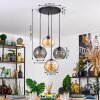Koyoto Lampadario a sospensione, Lampada a sfera, Lampada a sospensione 35 cm Ambrato, Grigio fumo, 4-Luci