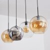 Koyoto Lampadario a sospensione, Lampada a sfera, Lampada a sospensione Ambrato, Chiaro, Grigio fumo, 4-Luci