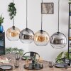 Koyoto Lampadario a sospensione, Lampada a sfera, Lampada a sospensione Ambrato, Chiaro, Grigio fumo, 4-Luci