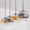 Koyoto Lampadario a sospensione, Lampada a sfera, Lampada a sospensione Ambrato, Chiaro, Grigio fumo, 4-Luci