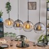Koyoto Lampadario a sospensione, Lampada a sfera, Lampada a sospensione Ambrato, Chiaro, Grigio fumo, 4-Luci