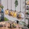 Koyoto Lampadario a sospensione, Lampada a sfera, Lampada a sospensione Ambrato, Cromo, Grigio fumo, 4-Luci