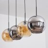 Koyoto Lampadario a sospensione, Lampada a sfera, Lampada a sospensione Ambrato, Cromo, Grigio fumo, 4-Luci