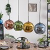 Koyoto Lampadario a sospensione, Lampada a sfera, Lampada a sospensione Blu, Oro, Verde, Ramato, 4-Luci
