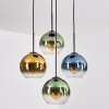 Koyoto Lampadario a sospensione, Lampada a sfera, Lampada a sospensione Blu, Oro, Verde, Chiaro, 4-Luci