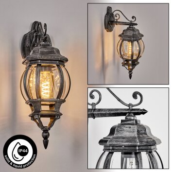 Lentua Lampada da parete per esterno, Applique Nero, Argento, 1-Luce