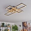 Donik Plafoniera LED Cromo, Aspetto del legno, Nero, 1-Luce